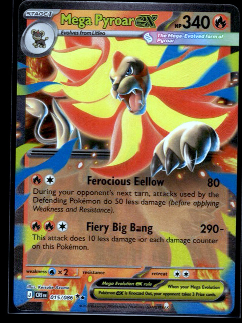 Mega Pyroar ex #015/086 (RR) Holo Near Mint