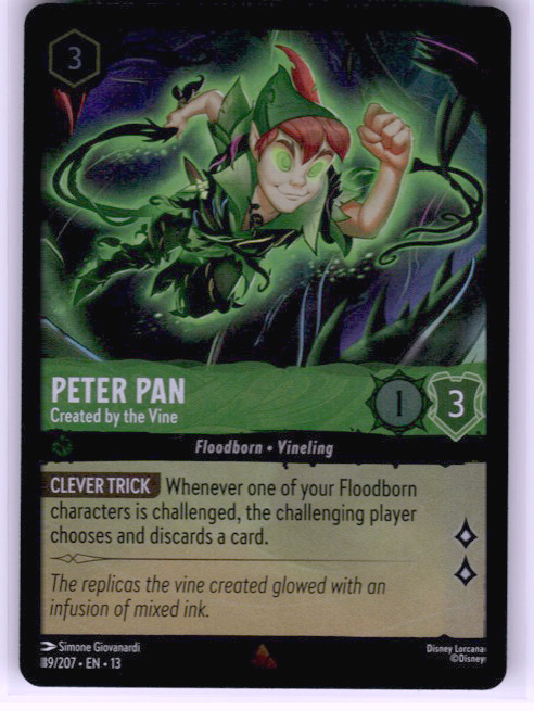 Peter Pan - Created by the Vine #89/207 (Rare) Cold Foil Near Mint