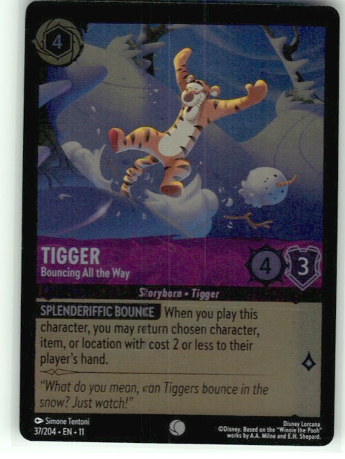 Tigger - Bouncing All the Way #37/204 Cold Foil Near Mint