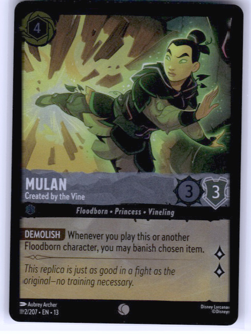 Mulan - Created by the Vine #192/207 Cold Foil Near Mint