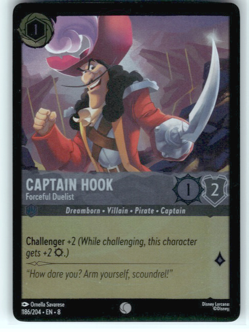 Captain Hook - Forceful Duelist #186/204 Cold Foil Near Mint
