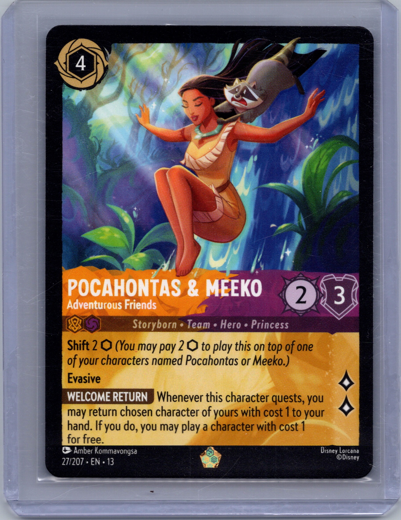 Pocahontas & Meeko - Adventurous Friends #27/207 (Legendary) Near Mint
