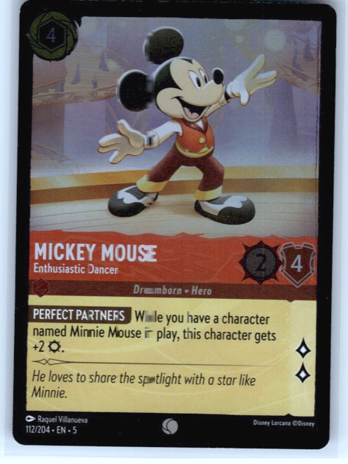 Mickey Mouse - Enthusiastic Dancer #112/204 Cold Foil Near Mint