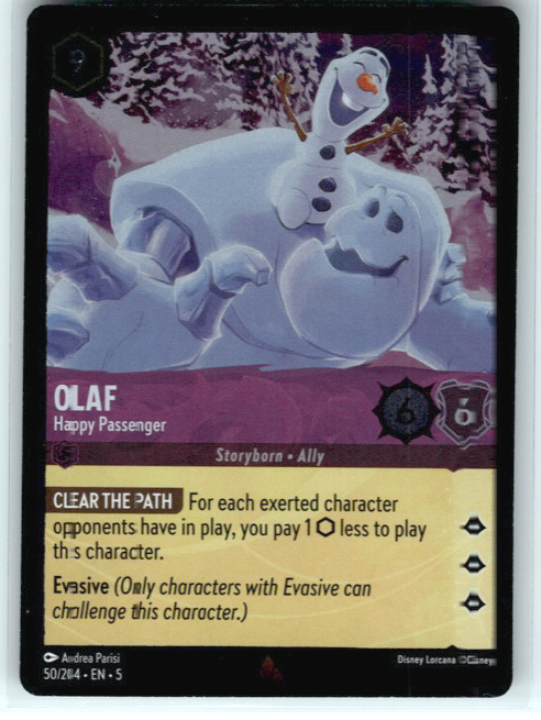 Olaf - Happy Passenger #50/204 (Rare) Cold Foil Near Mint