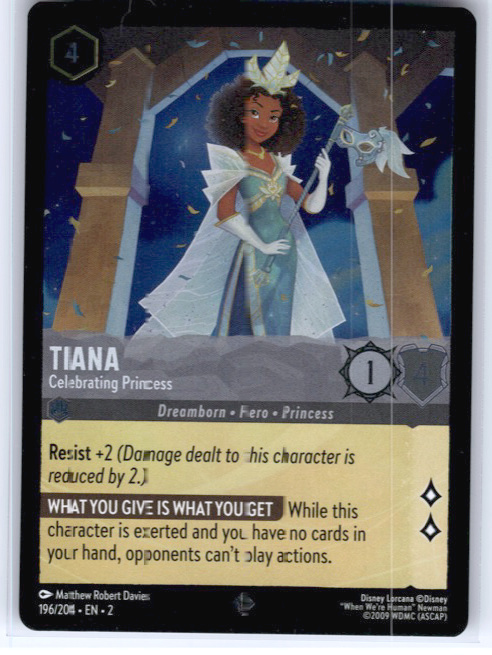 Tiana - Celebrating Princess #196/204 (Super Rare) Cold Foil Near Mint