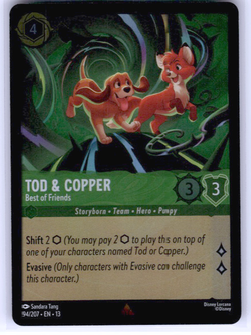 Tod & Copper - Best of Friends #94/207 Cold Foil Near Mint