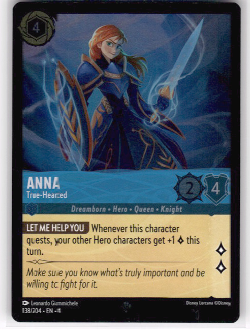Anna - True-Hearted #138/204 (Super Rare) Cold Foil Near Mint