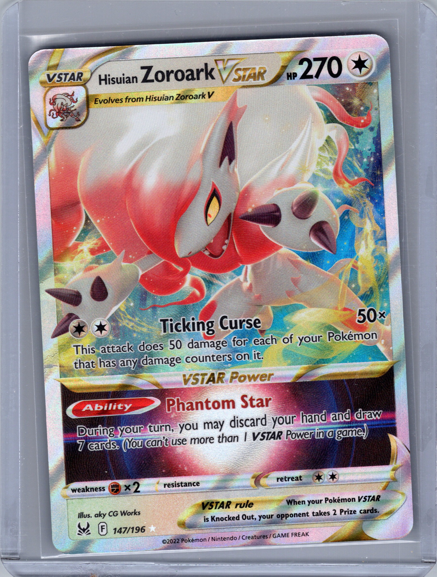 Hisuian Zoroark VSTAR #147/196 (UR) Holo Near Mint