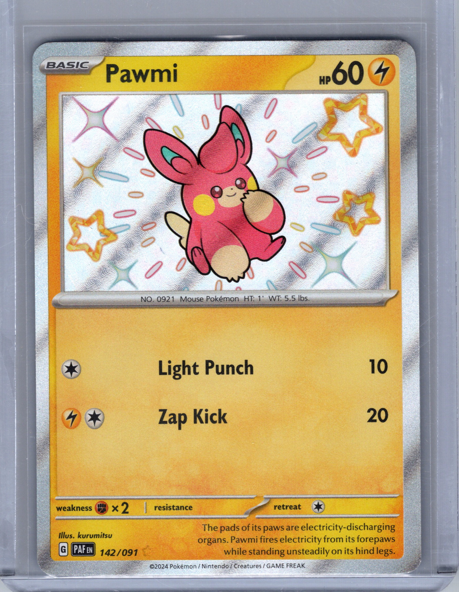 Pawmi #142/091 (SHR) Holo Near Mint