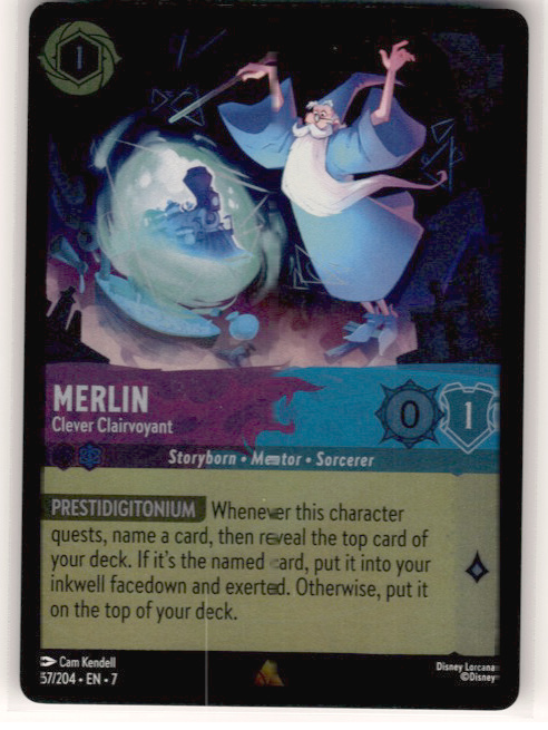 Merlin - Clever Clairvoyant #67/204 (Rare) Cold Foil Near Mint