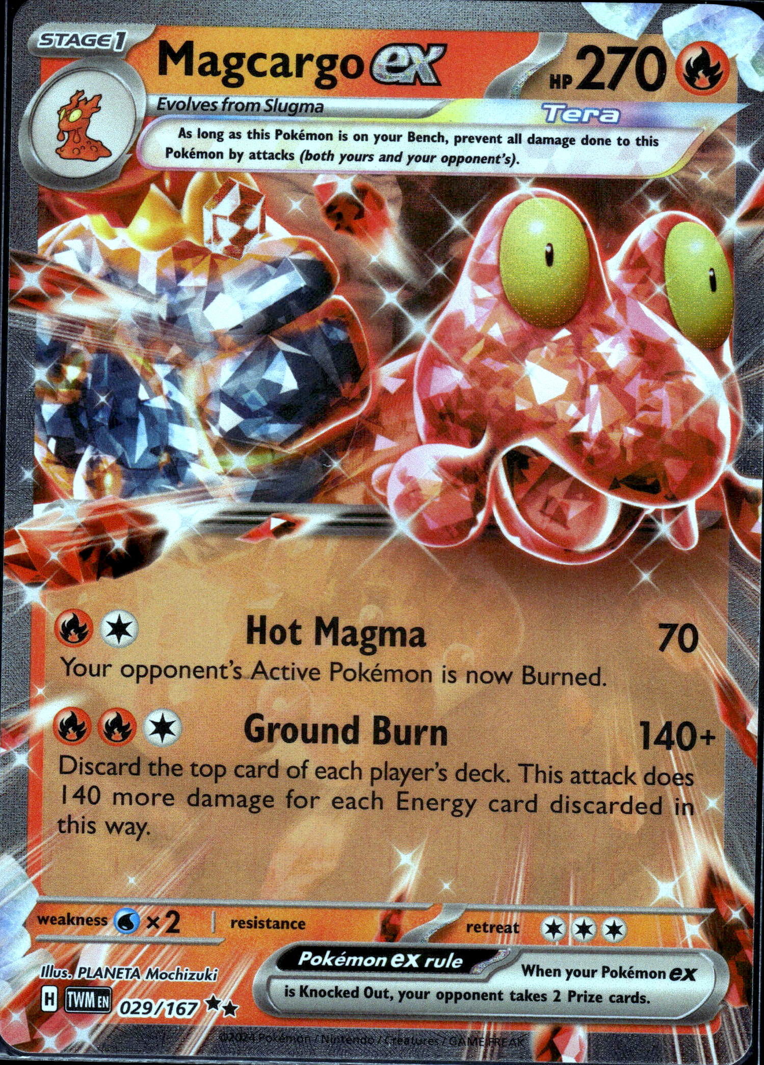 Magcargo ex #029/167 (RR) Holo Mint