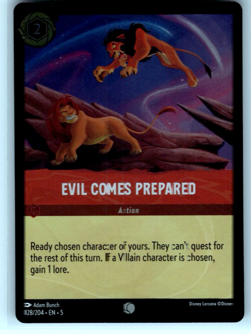 Evil Comes Prepared #128/204 Cold Foil Near Mint