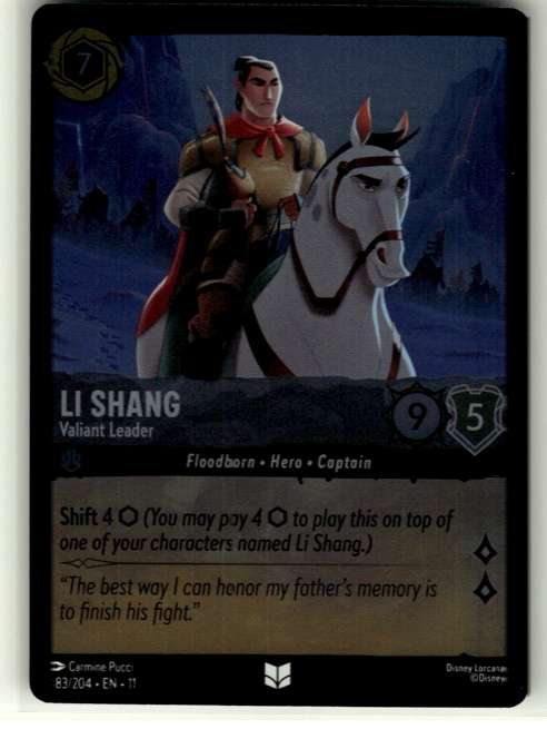 Li Shang - Valiant Leader #183/204 Cold Foil Near Mint