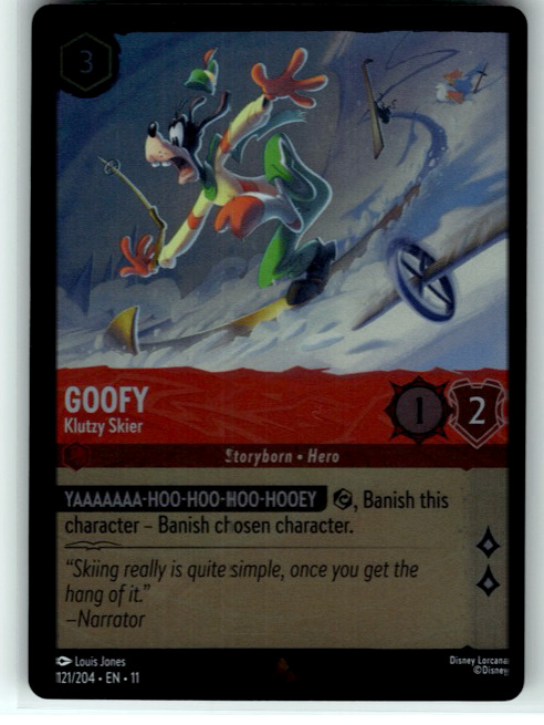 Goofy - Klutzy Skier #121/204 (Rare) Cold Foil Near Mint