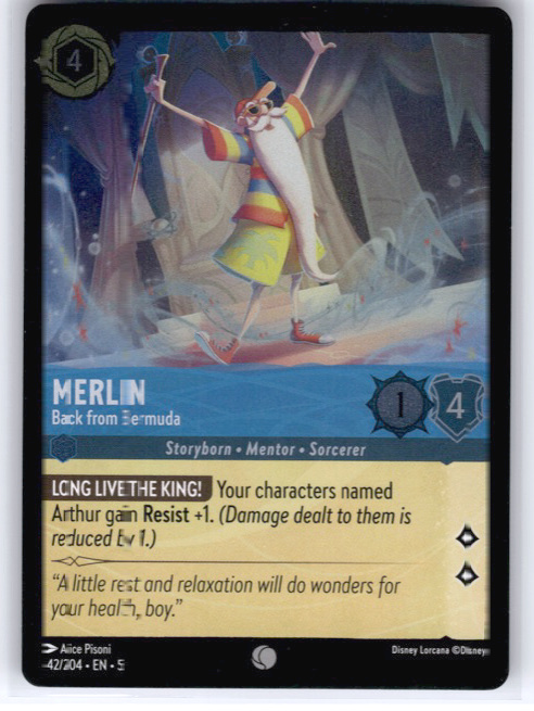 Merlin - Back from Bermuda #142/204 Cold Foil Near Mint