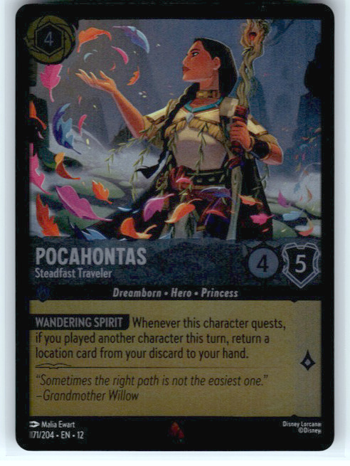 Pocahontas - Steadfast Traveler #171/204 (Rare) Cold Foil Near Mint