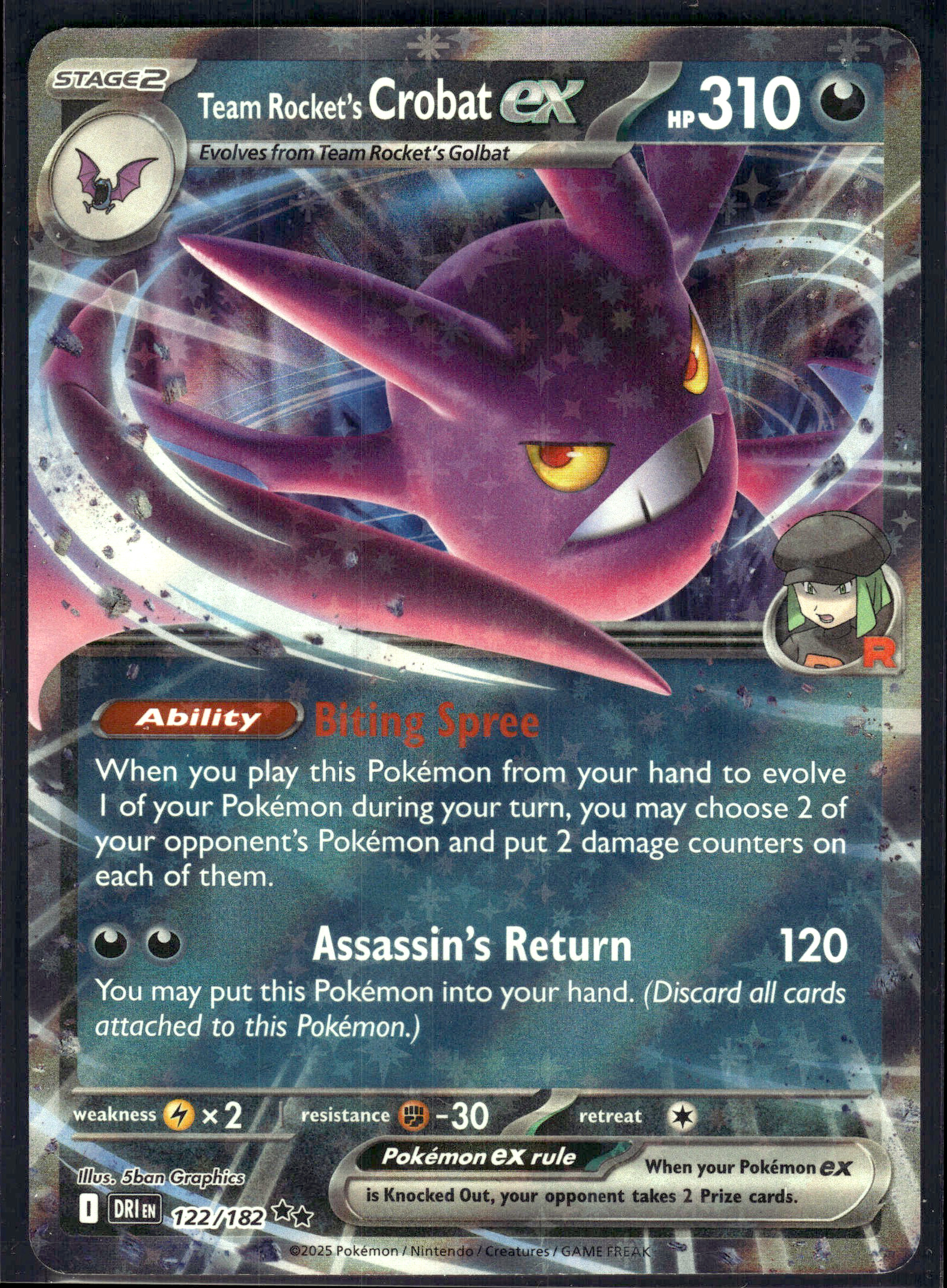 Team Rockets Crobat ex 122 182 #122/182 Holo Mint