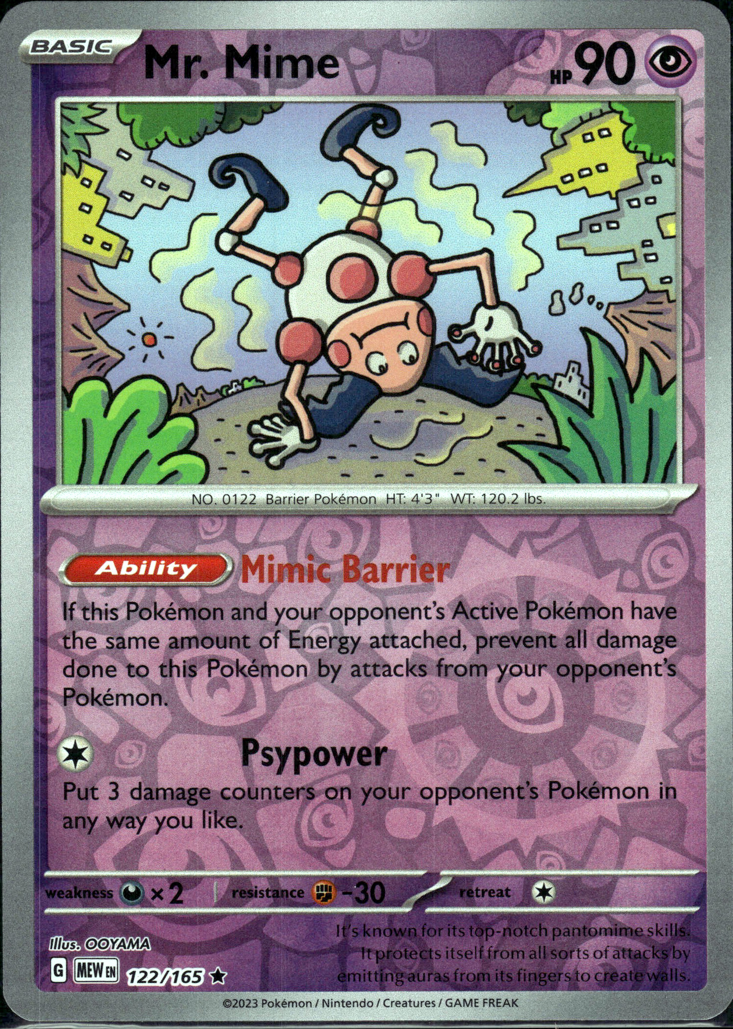 Mr Mime 122 165 #122/165 Holo Mint