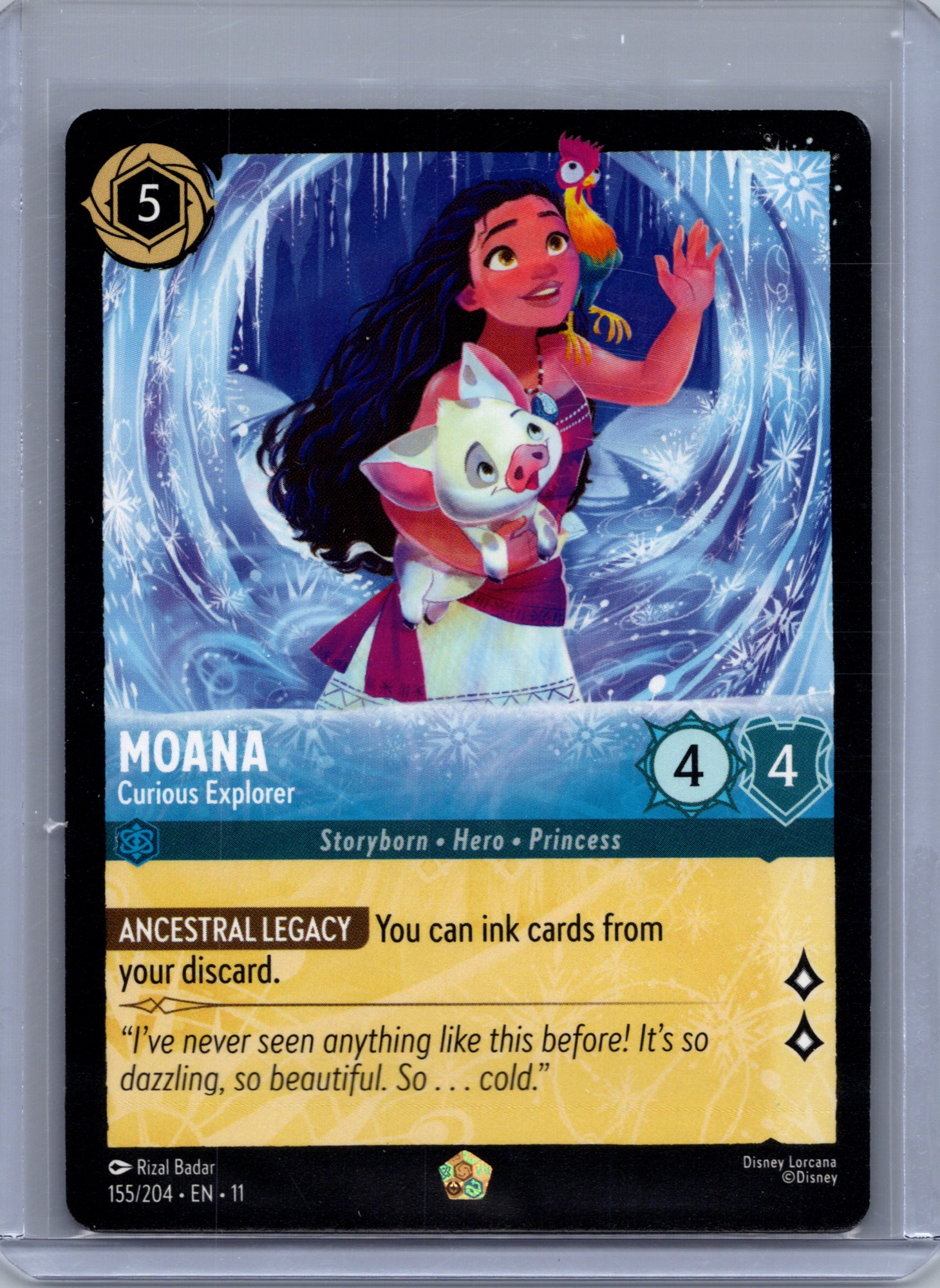 Moana - Curious Explorer #155/204 (Legendary) Near Mint