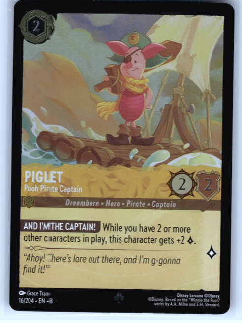 Piglet - Pooh Pirate Captain #16/204 (Super Rare) Cold Foil Near Mint