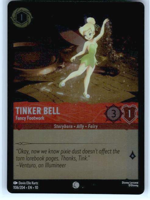 Tinker Bell - Fancy Footwork #106/204 Cold Foil Near Mint