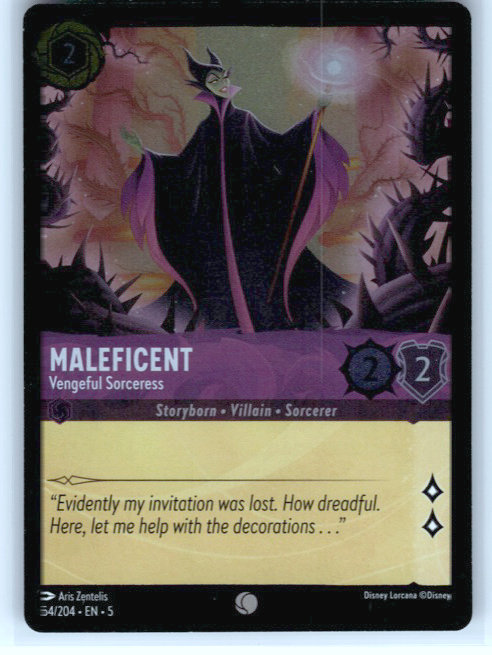Maleficent - Vengeful Sorceress #54/204 Cold Foil Near Mint