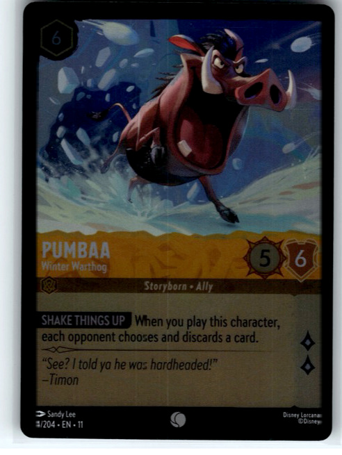 Pumbaa - Winter Warthog #4/204 Cold Foil Near Mint