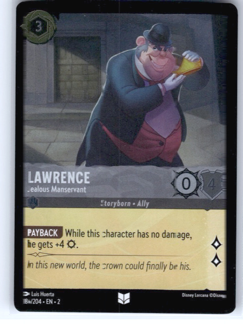 Lawrence - Jealous Manservant #186/204 Cold Foil Near Mint