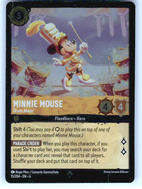 Minnie Mouse - Drum Major #15/204 (Super Rare) Cold Foil Near Mint