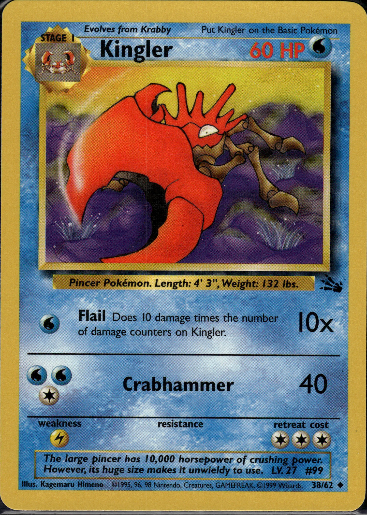 Kingler #38/62 Mint