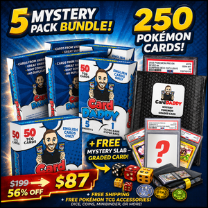 🔥 5x CardDADDY Mystery Packs Bundle - 250 Cards + FREE Mystery Slab & Accessories